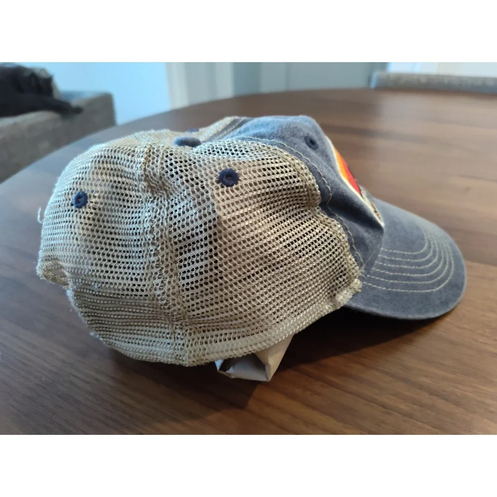 Ouray Sportswear Acadia National Park Trucker Hat Blue Tan Mesh Snapback 51287